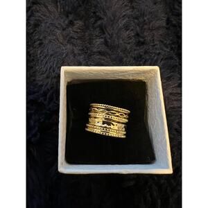 Adornia 14k Gold Plated Multi Band Ring Size 9